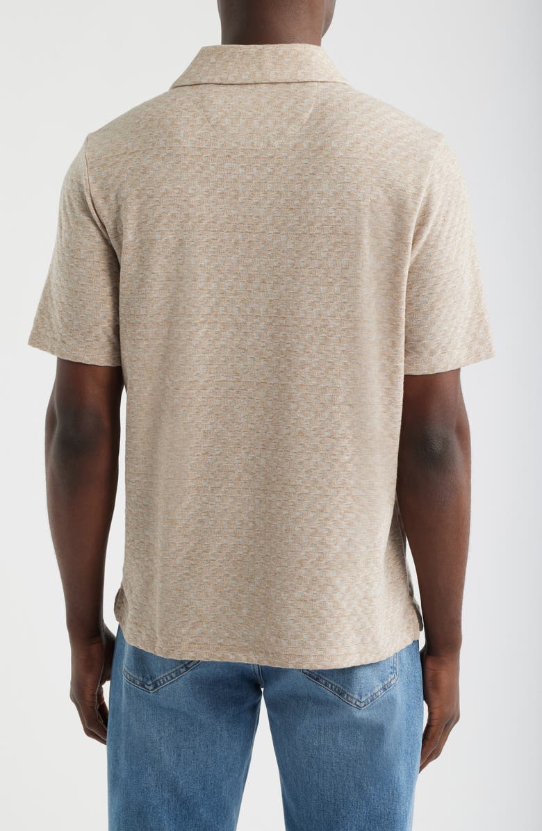 Johnston & Murphy Basketweave Johnny Collar Polo, Alternate, color, Tan