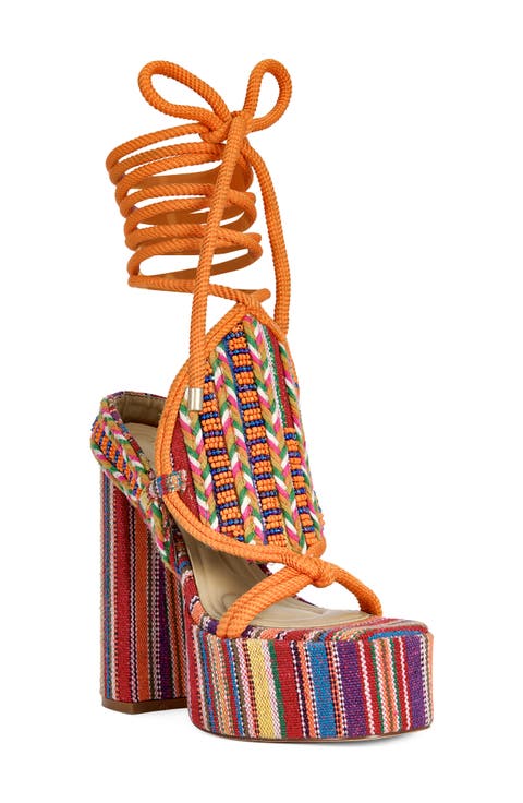 Kalina Platform Ankle Tie Sandal (Women)