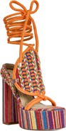 AZALEA WANG Kalina Platform Ankle Tie Sandal