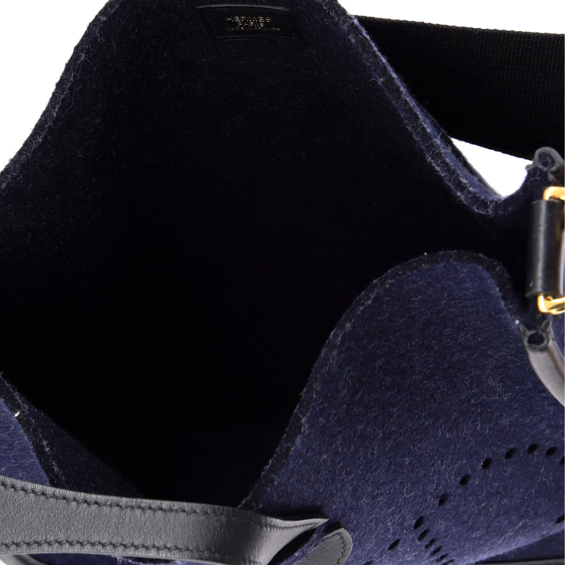 Pre-Owned Hermes Evelyne Bag Gen III Felt PM, Alternate, color, Bleu Nuit