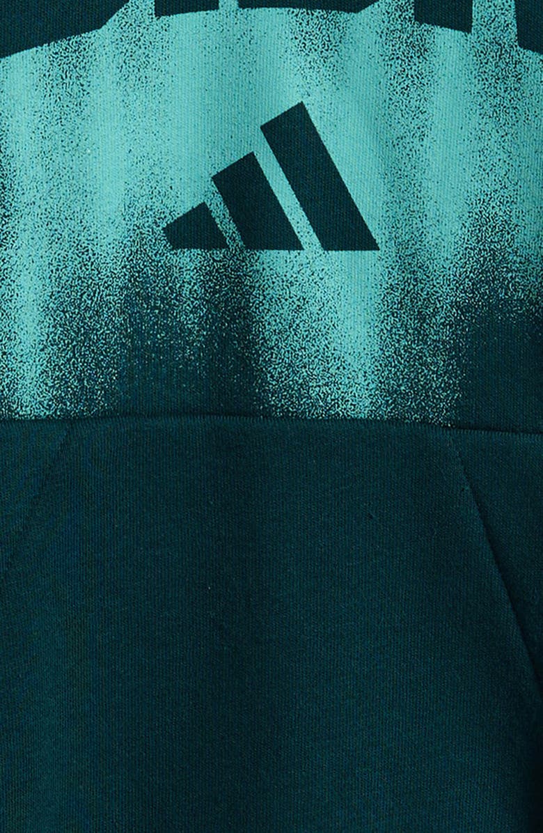 adidas Kids' Logo Graphic Cotton Blend Hoodie, Alternate, color, Dark Green