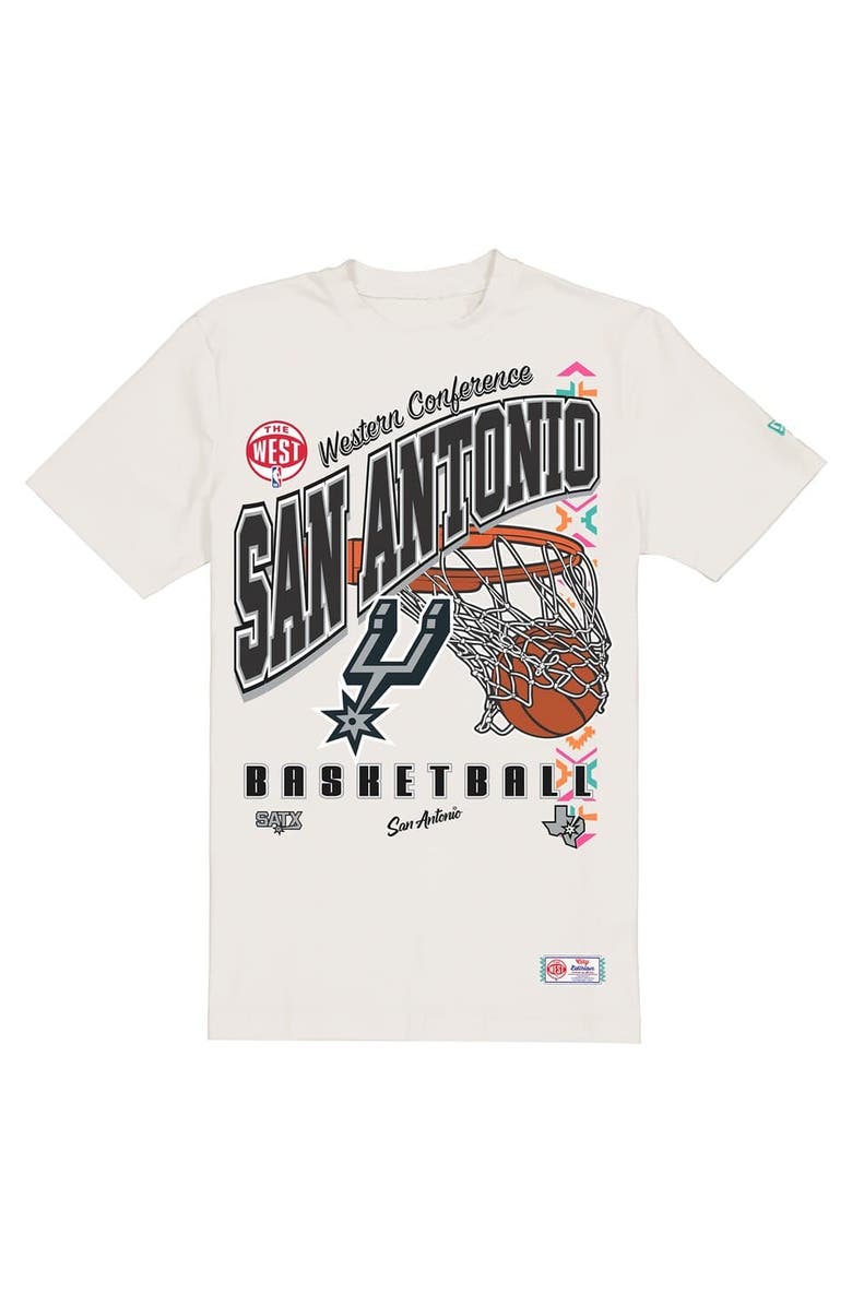 New Era Men's New Era  Cream San Antonio Spurs Oversized City Edition Remix Vintage T-Shirt, Alternate, color, Cream