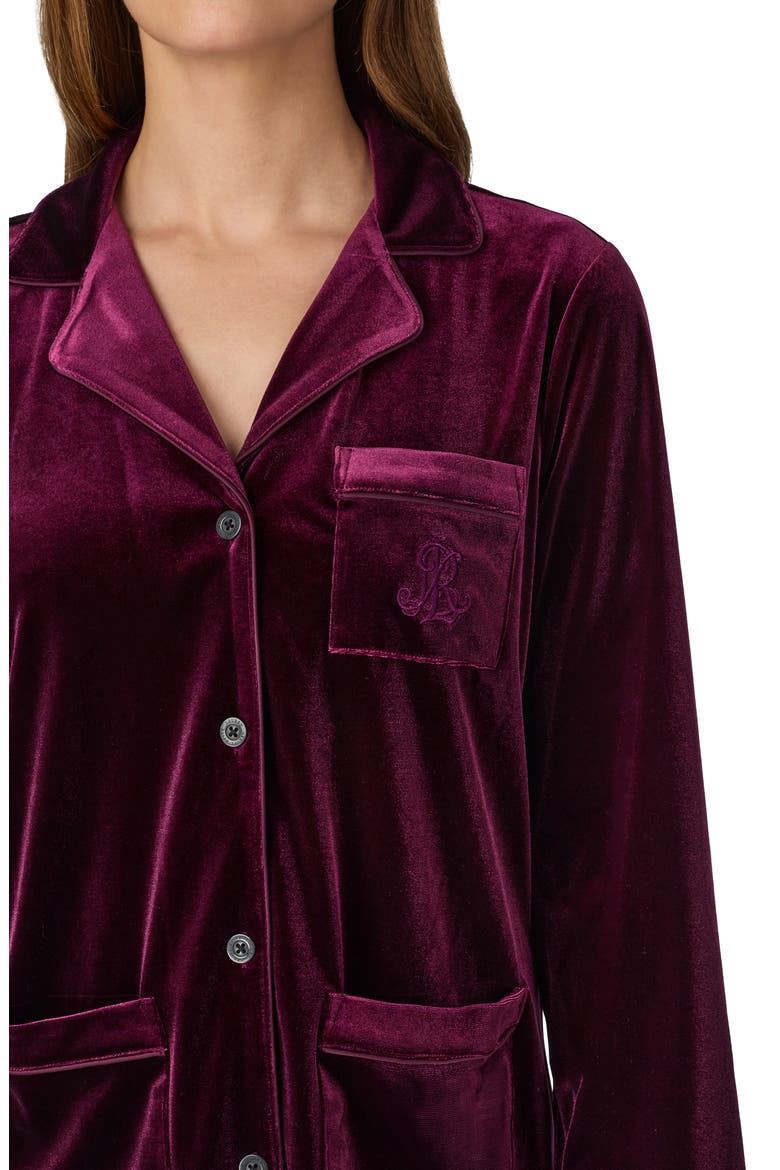 Notch Colar Pajamas, Alternate, color, WINE