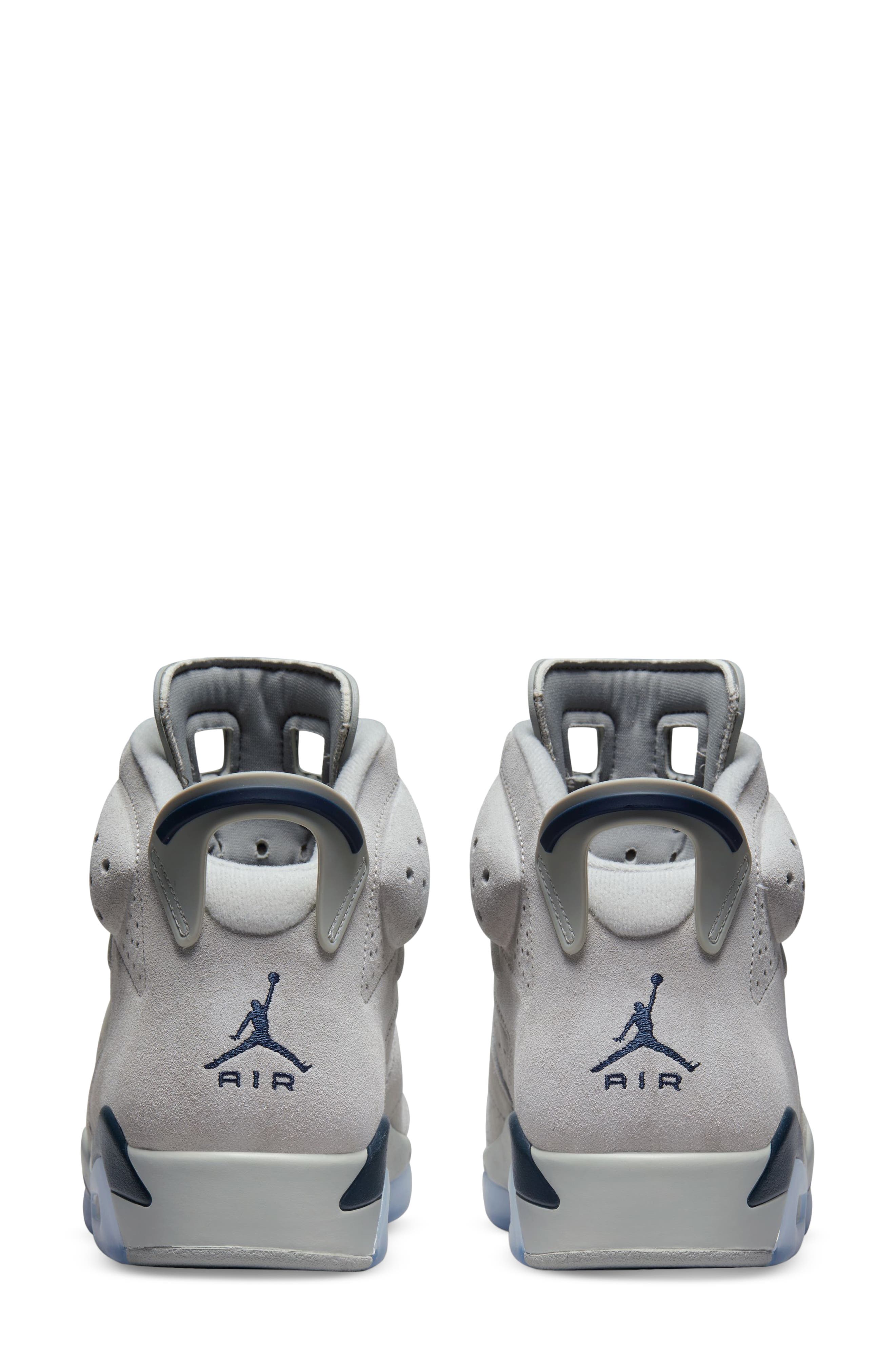 Air Jordan 6 Retro High Top Sneaker, Alternate, color, MAGNET/ COLLEGE NAVY