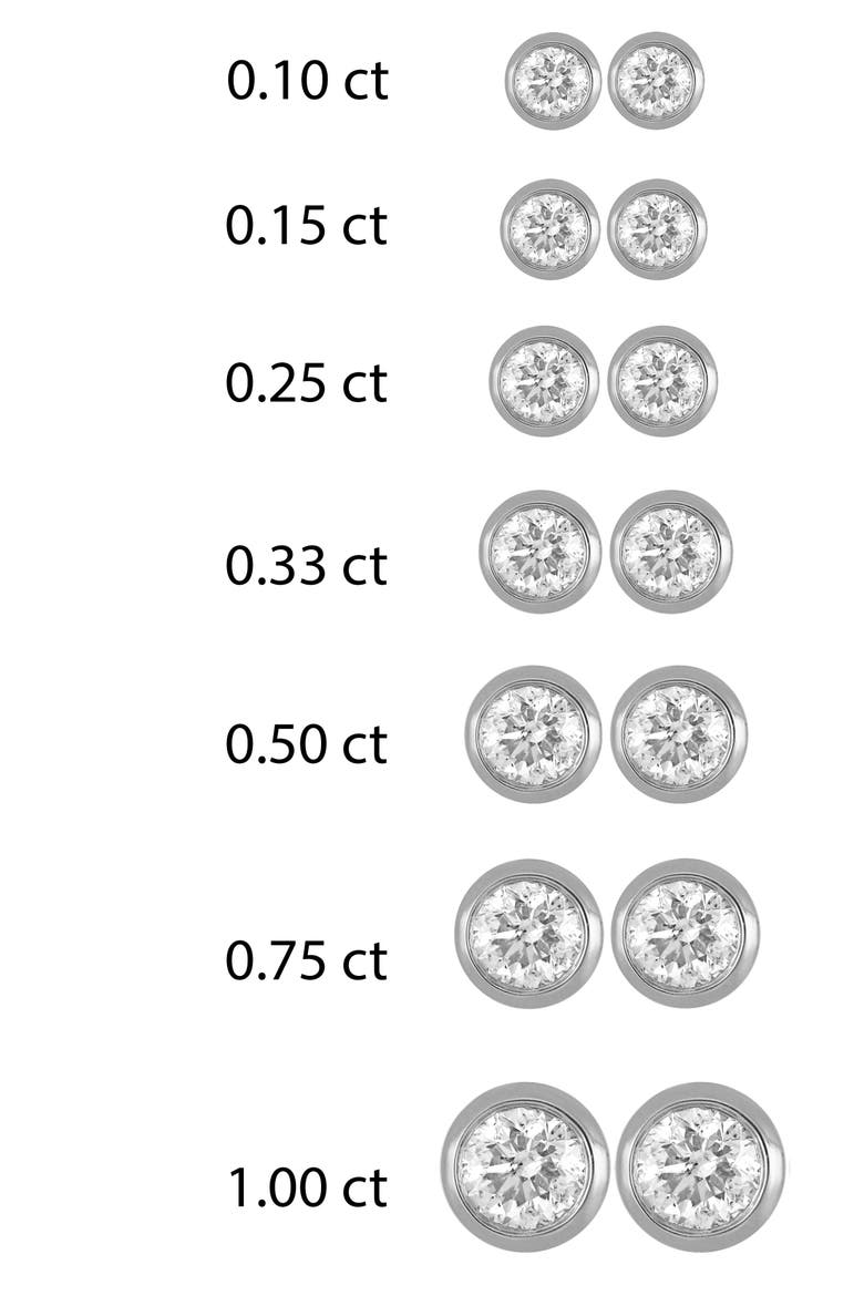 14K Gold Bezel Set Diamond Stud Earrings - 0.50 ctw (Nordstrom Exclusive), Alternate, color, 14K WHITE GOLD