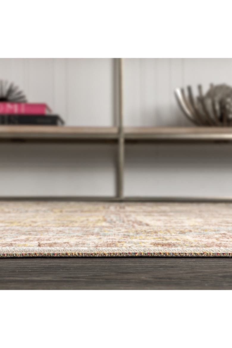 Darija Ornate Geometric Medallion Area Rug, Alternate, color, Light Blue/Ivory