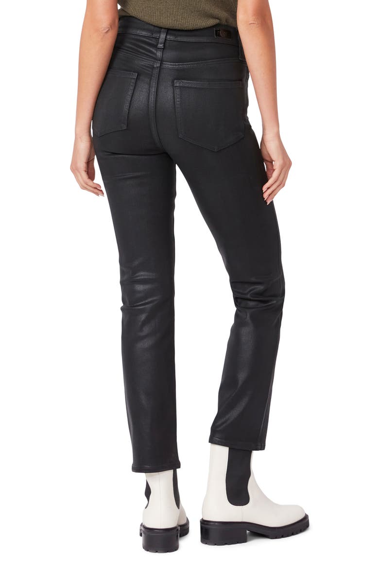 Coated High Waist Straight Leg Jeans, Alternate, color, BLACK FOG LUXE COATING