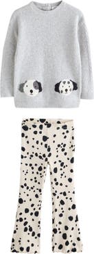 NEXT Kids' Graphic Sweater & Flare Leggings Set