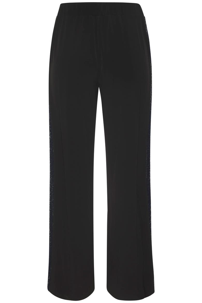 Sequin Trim Wide Leg Pants, Alternate, color, Black & Blue