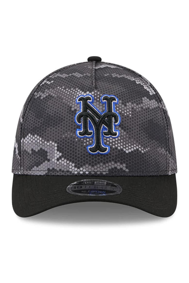 Men's New Era Black New York Mets Camo 39THIRTY A-Frame Flex Hat, Alternate, color, Black