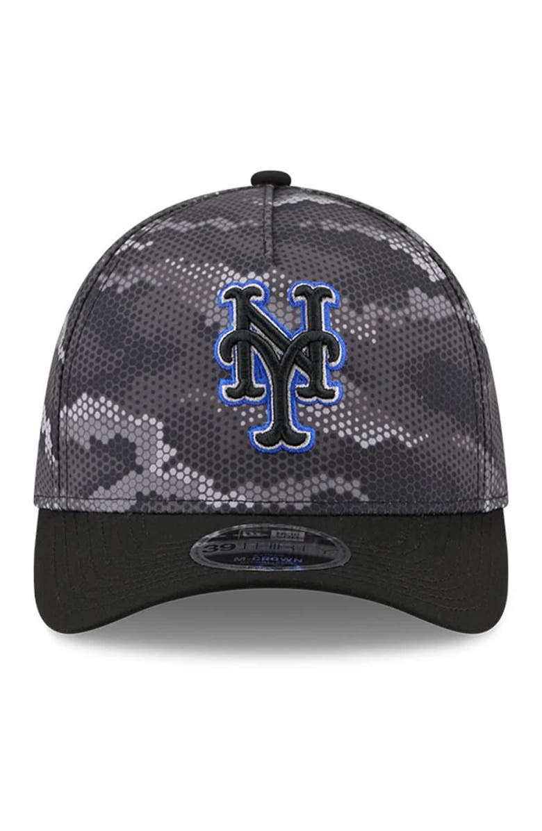 New Era Men's New Era Black New York Mets Camo 39THIRTY A-Frame Flex Hat, Alternate, color, Black