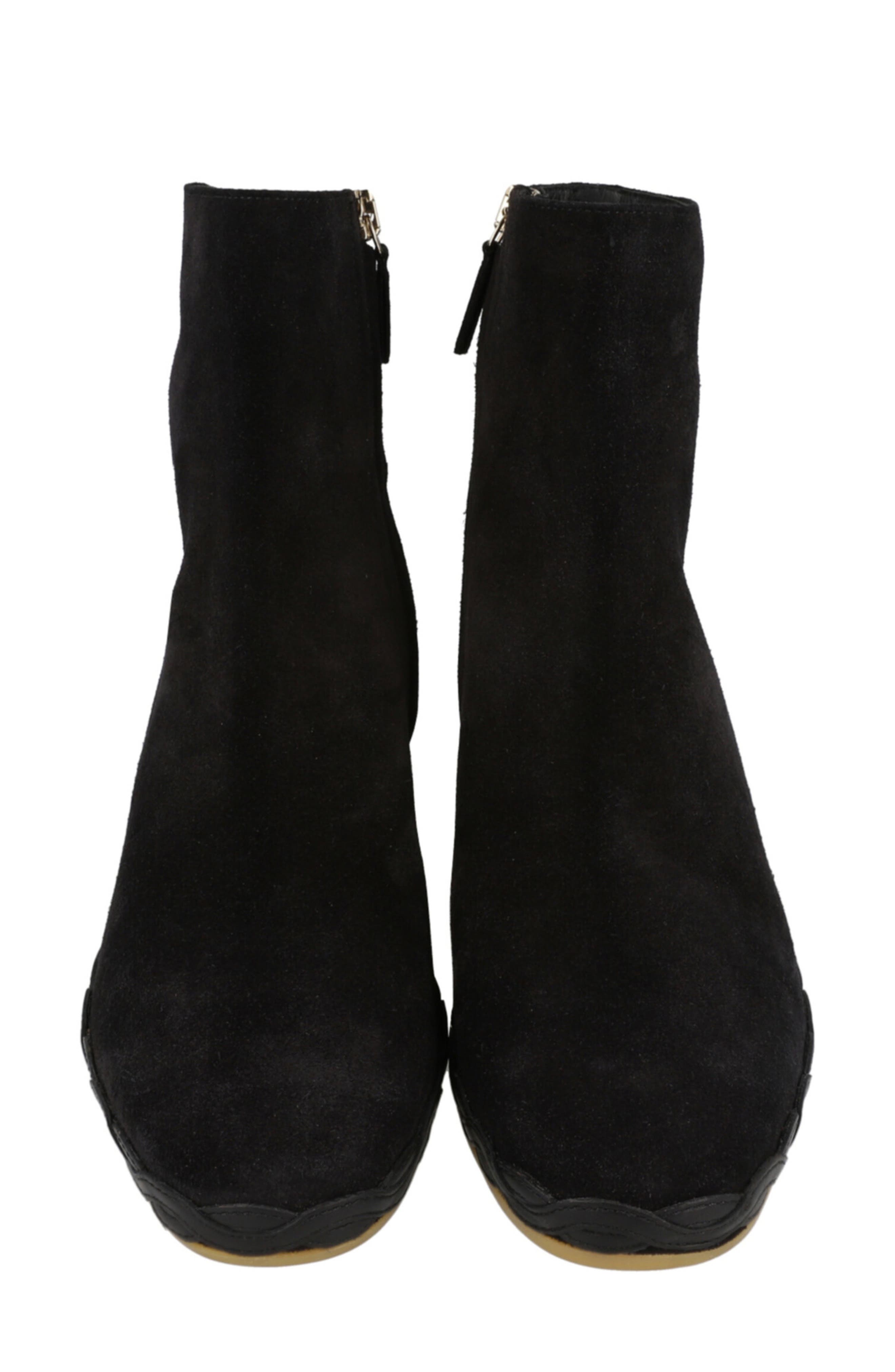 FERRAGAMO Canaria Suede Espadrille Wedge Boot, Alternate, color, Black