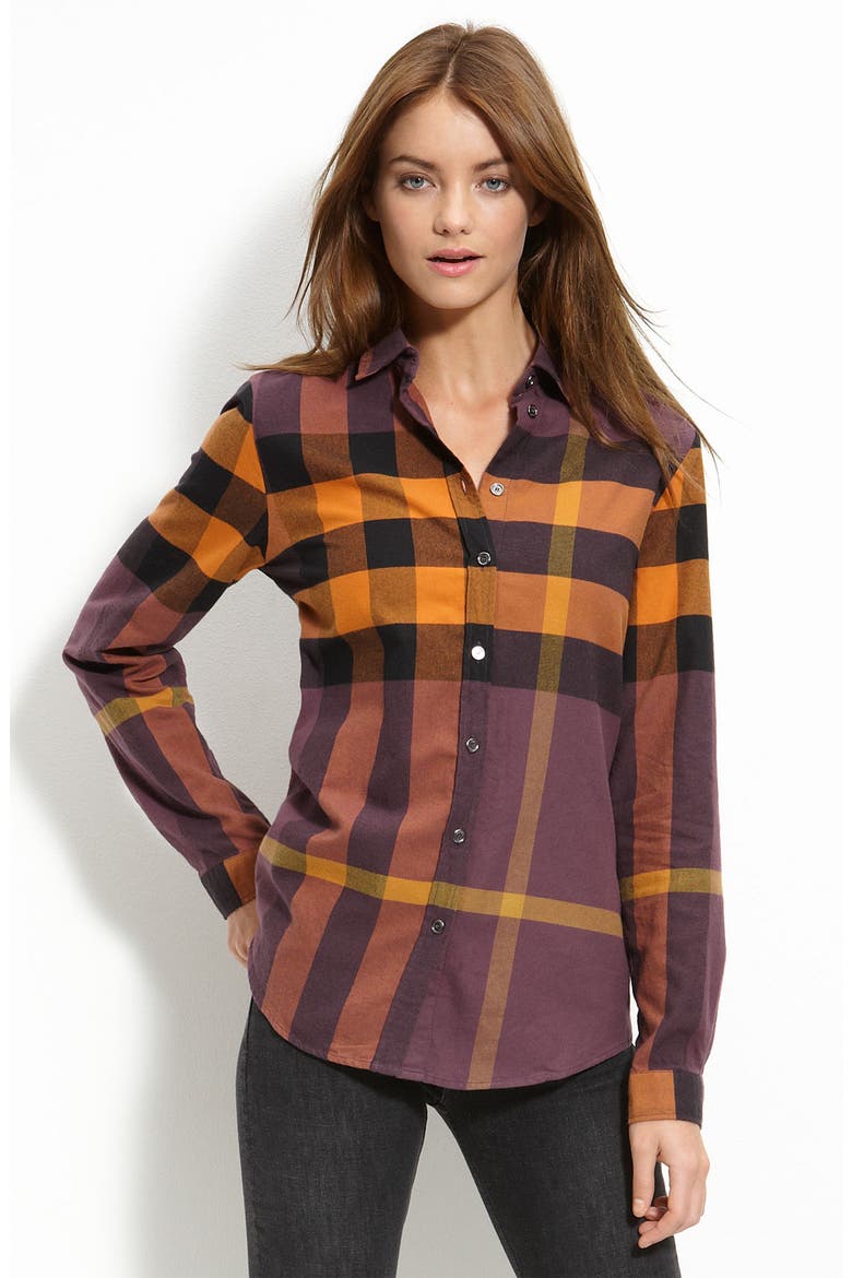 Check Print Long Sleeve Shirt, Main, color, MAHOGANY RED CHECK