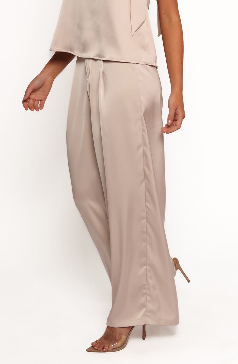 Petal & Pup Josey Wide Leg Satin Pants, Alternate, color, Pearl