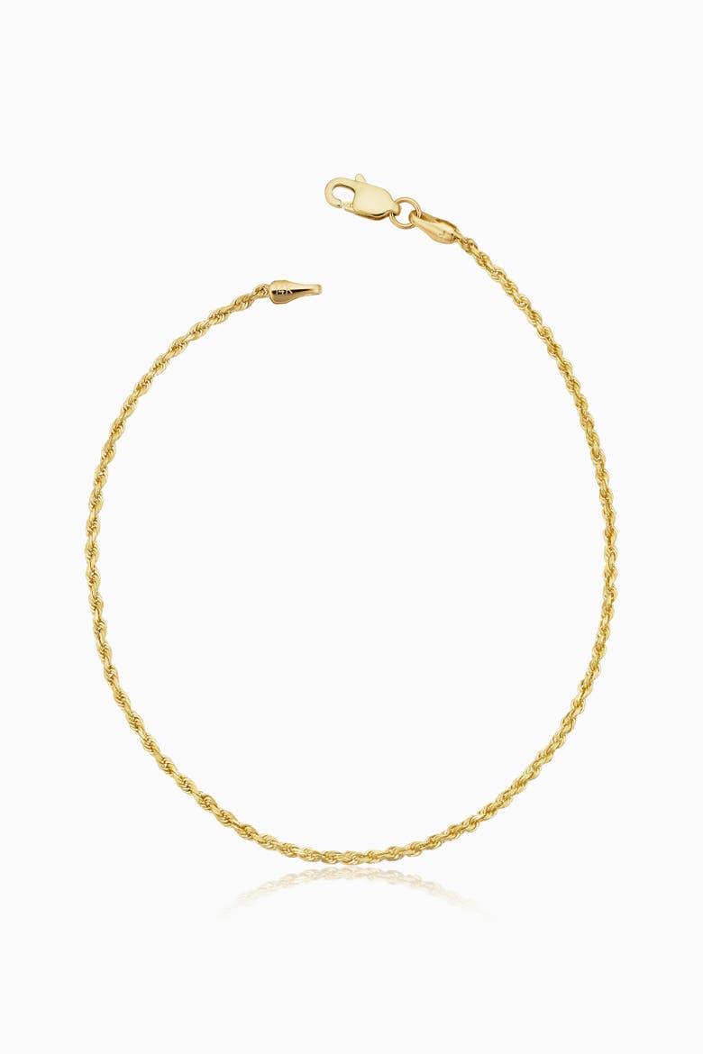 14K Gold Roman Rope Anklet, Main, color, Yellow Gold