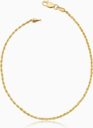 Oradina 10K Gold Roman Rope Anklet