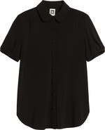 Anne Klein Collared Short Sleeve Button-Up Shirt