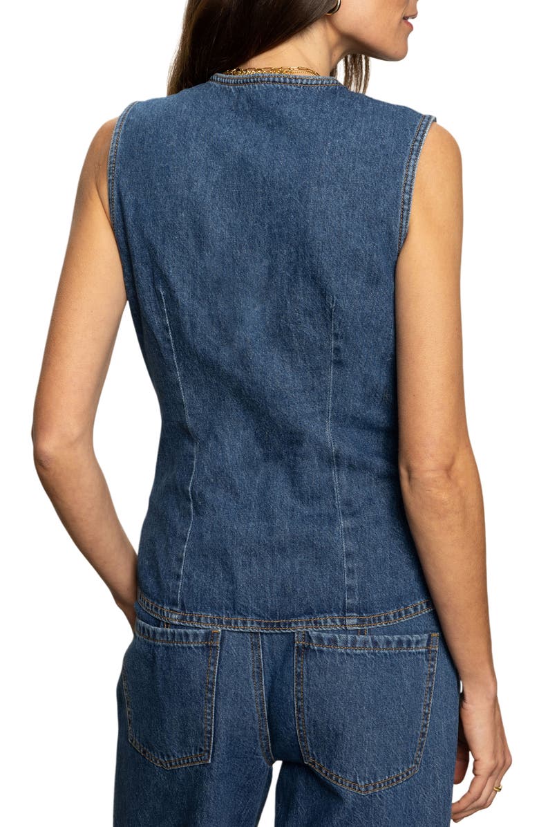 Sanctuary Maritime Denim Vest, Alternate, color, Perfect Storm
