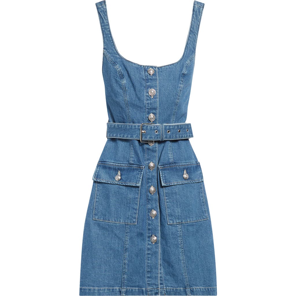 L Agence L'agence Midy Belted Sleeveless Denim Minidress