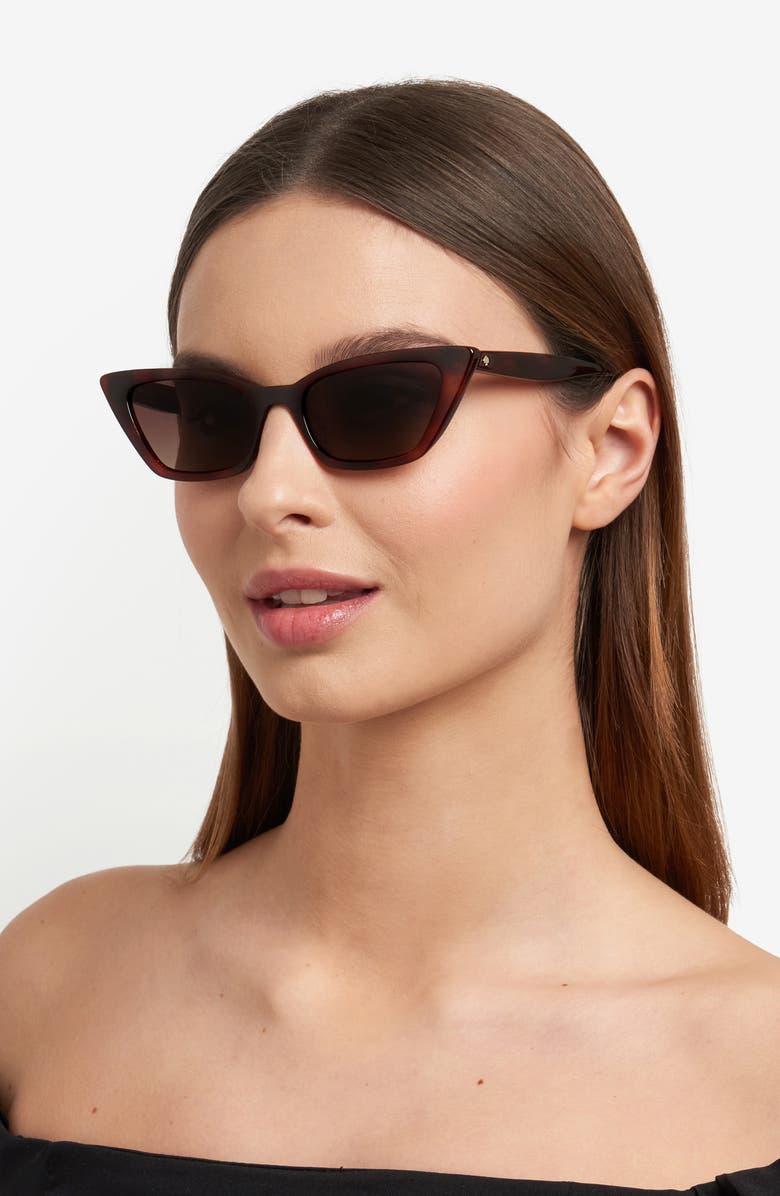 Kate Spade New York genell 52mm gradient cat eye sunglasses, Alternate, color, Havana/ Brown Sf