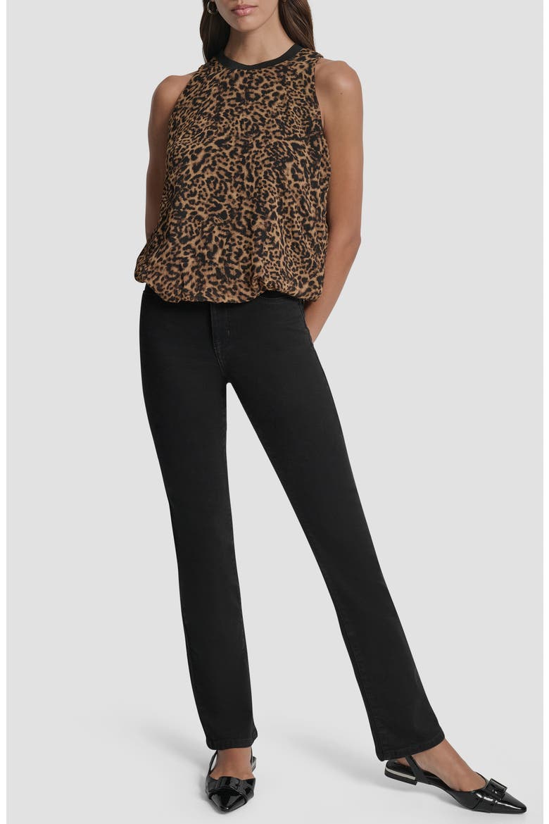 Print Sleeveless Chiffon Bubble Top, Alternate, color, COMPACT CHEETAH