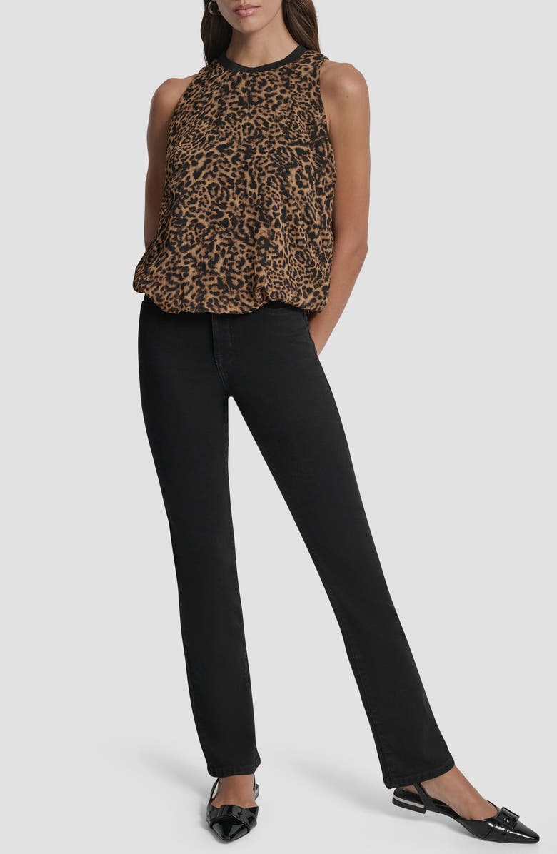 DKNY Print Sleeveless Chiffon Bubble Top, Alternate, color, Compact Cheetah