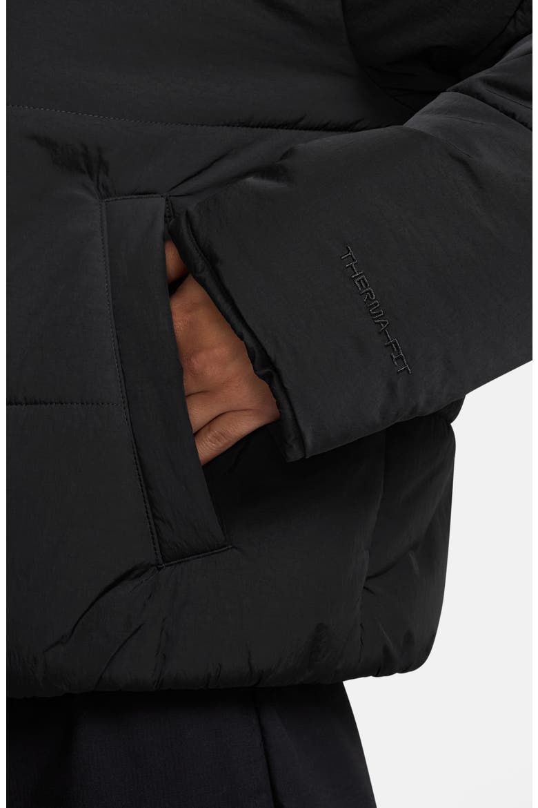 Sportswear Therma-FIT Water Resistant Hooded Puffer Jacket, Alternate, color, BLACK/ WHITE