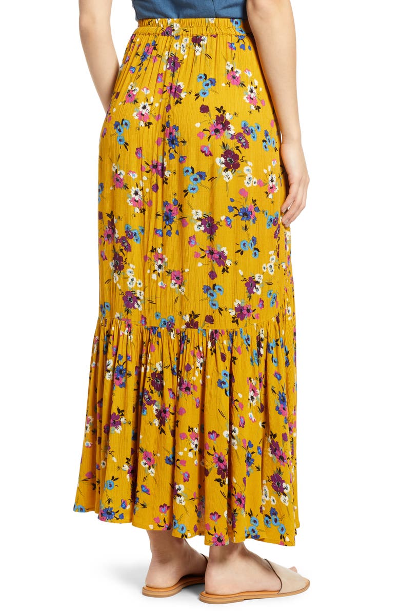 Band of Gypsies Marseille Button Front Maxi Skirt, Alternate, color, 