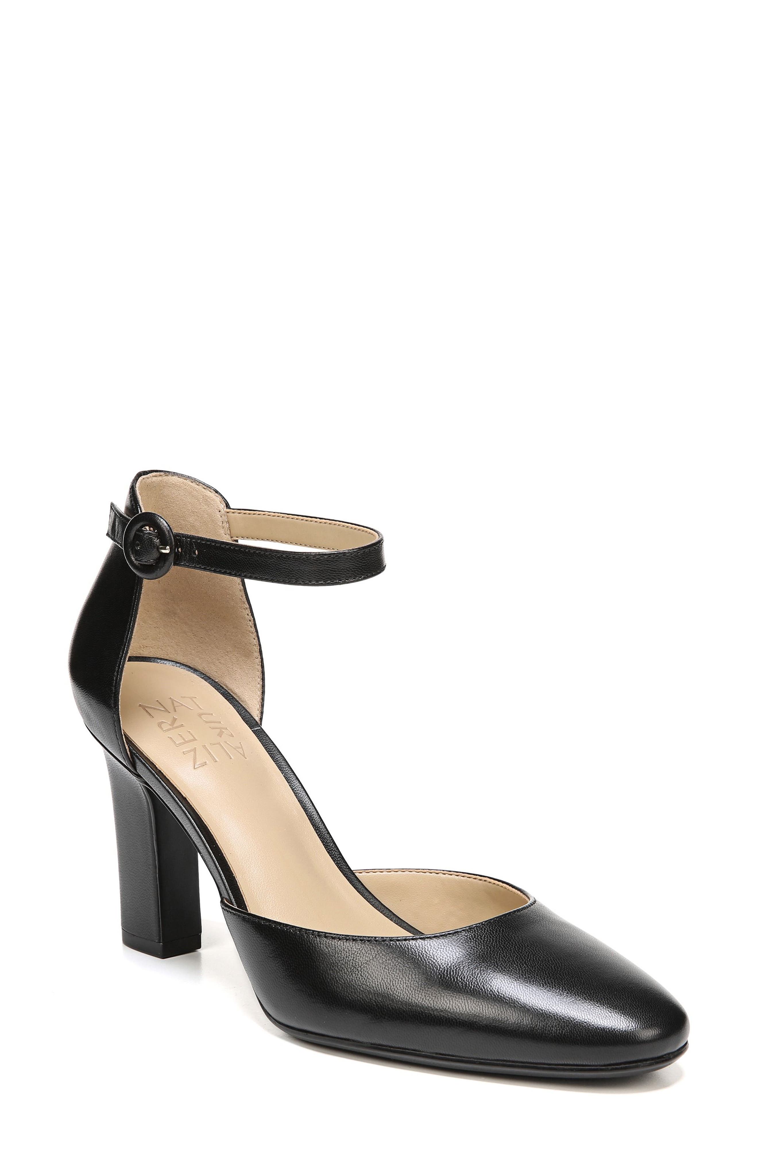 Gianna Ankle Strap Pump, Main, color, BLACK LEATHER