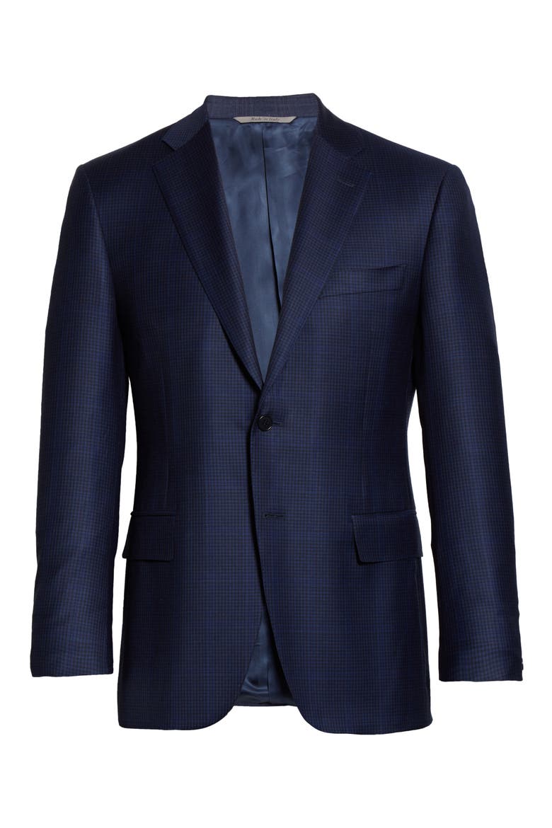 Classic Fit Check Wool Sport Coat, Alternate, color, BLUE