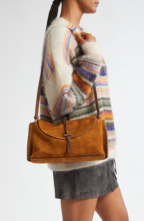 Isabel Marant Silao Suede Shoulder Bag In Cognac