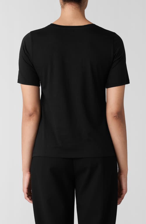 Eileen Fisher Organic Cotton Crewneck T-shirt In Black