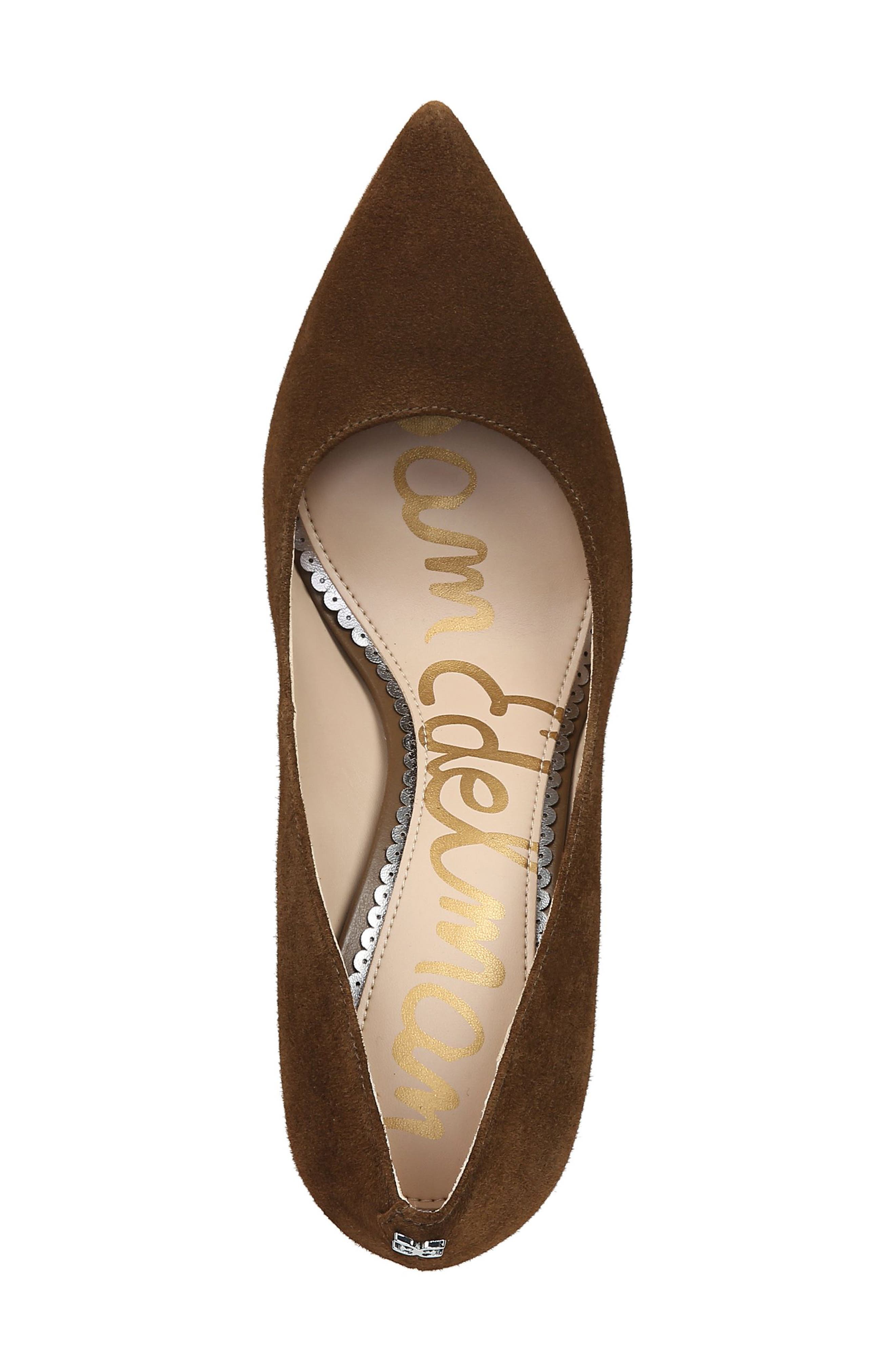 Sam Edelman Hazel Pointed Toe Pump, Alternate, color, Chocolate Suede