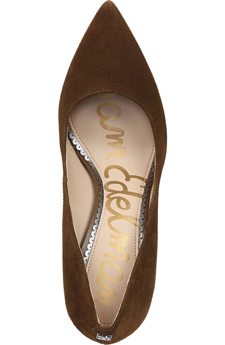 Sam Edelman Hazel Pointed Toe Pump, Alternate, color, Chocolate Suede