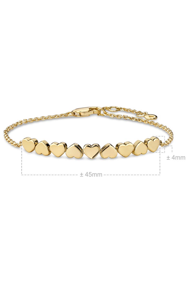 Sweet Heart Chain Bracelet in Gold Plated Sterling Silver, Alternate, color, Yellow Gold