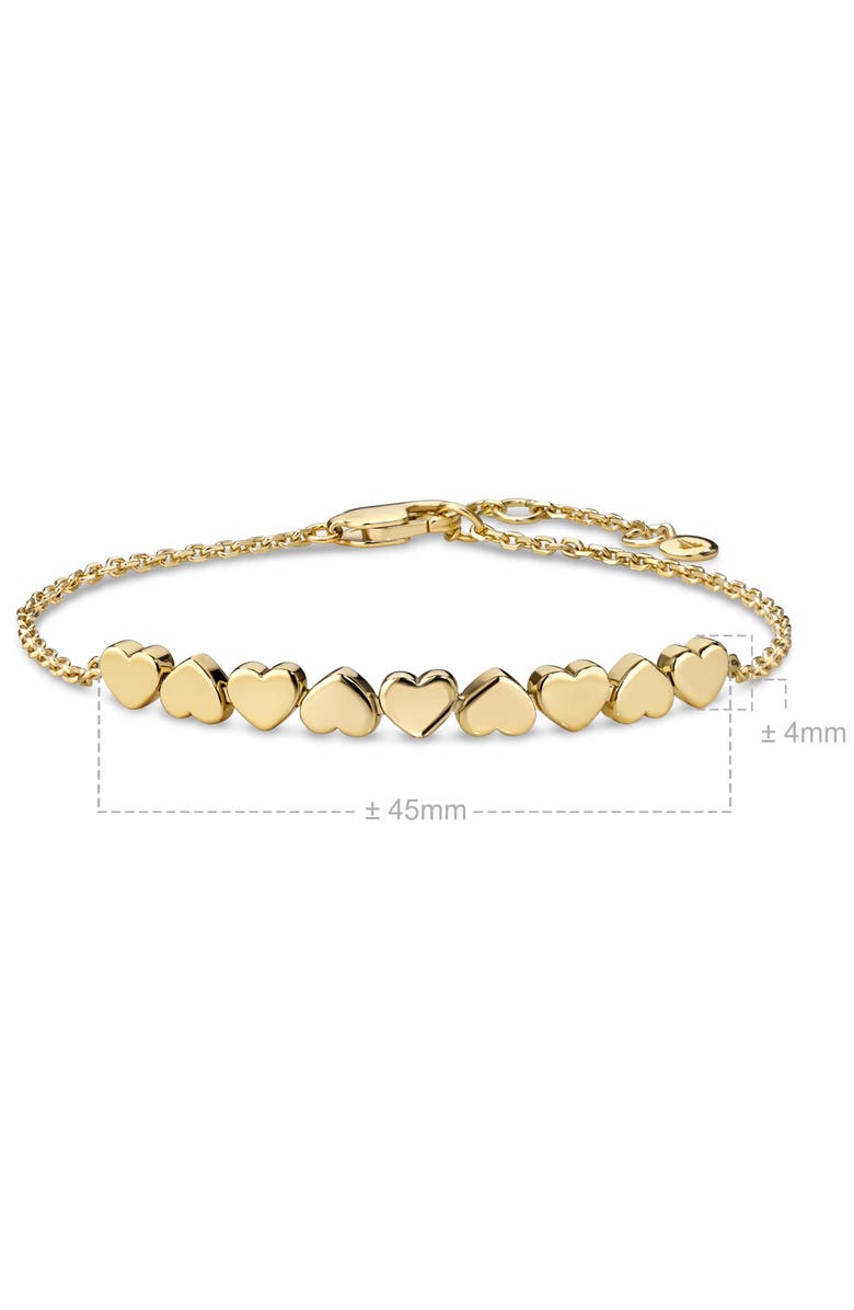DEVATA Sweet Heart Chain Bracelet in Gold Plated Sterling Silver, Alternate, color, Yellow Gold