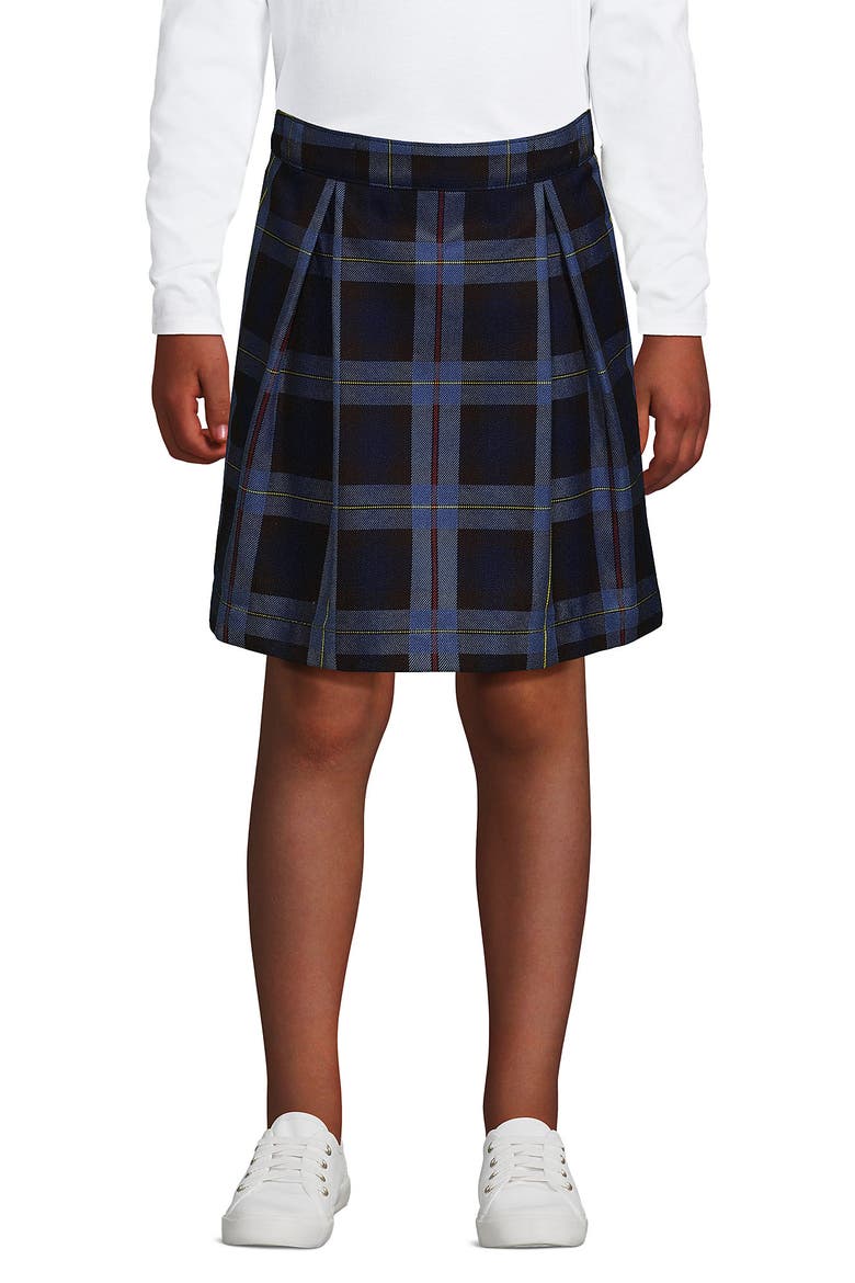 School Uniform Girls Plaid Skort Top of Knee, Main, color, French Blue Plaid