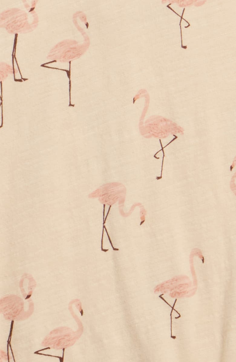 Rylee + Cru Flamingo Print Cotton Bubble Bodysuit, Alternate, color, Shell