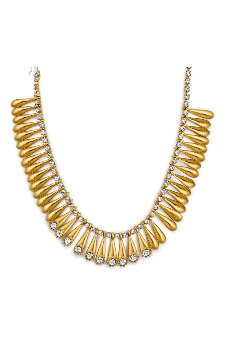 Crystal Fringe Collar Necklace, Alternate, color, 14K GOLD