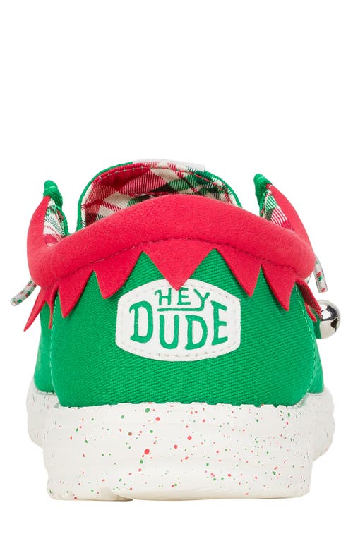 Hey Dude Wally Holiday Moc Toe Slip-on Shoe In Green