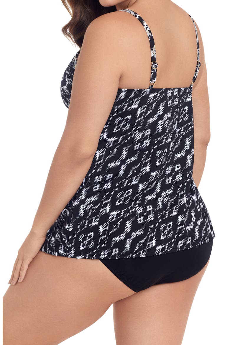 Labyrinth Love Knot Underwire Tankini Swim Top, Alternate, color, BLACK/WHITE