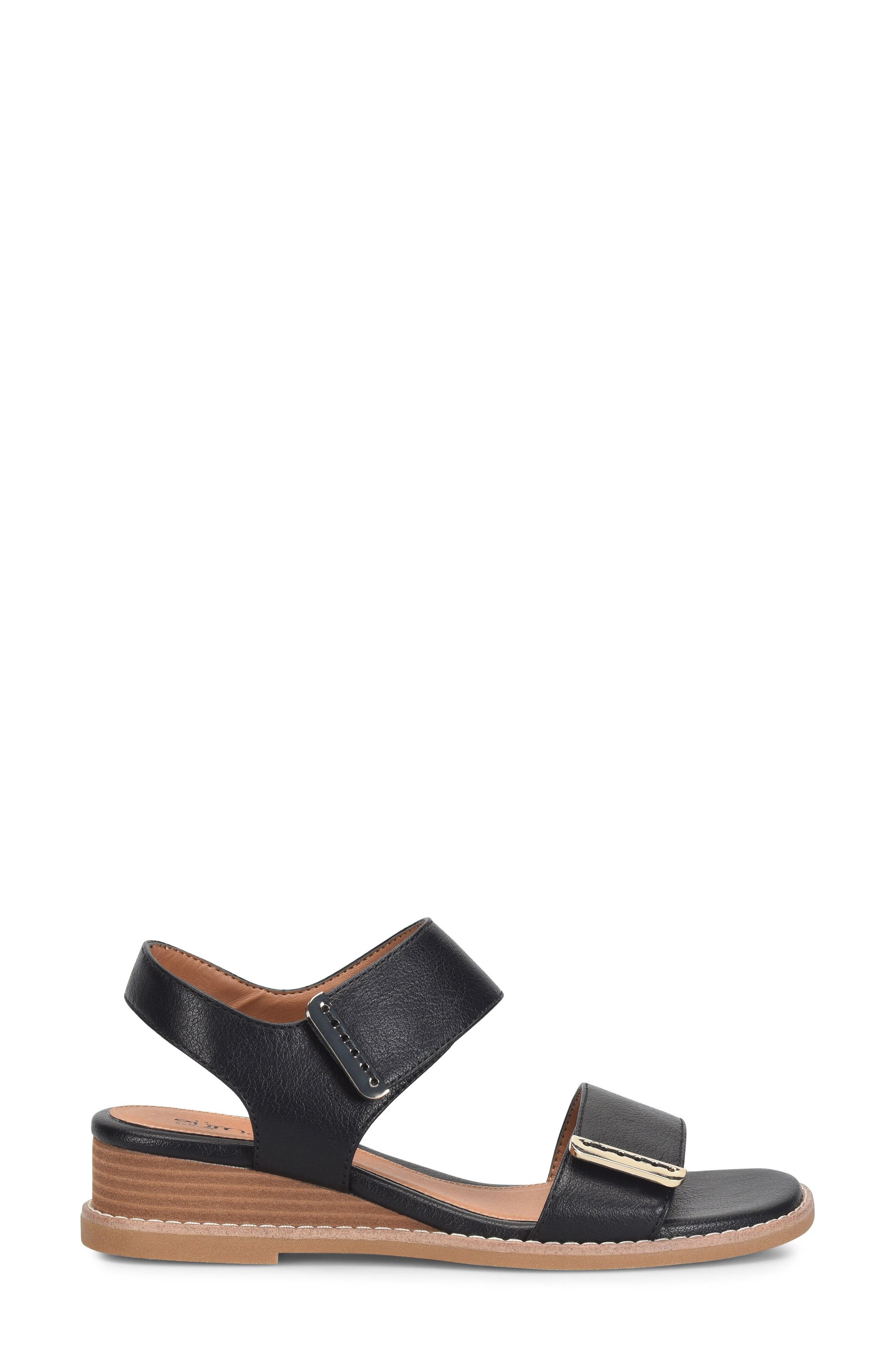 EUROSOFT Mallory Wedge Sandal, Alternate, color, Black