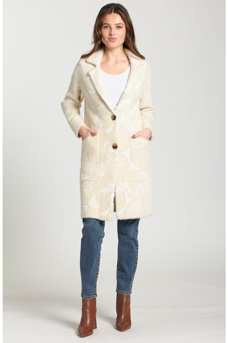 Longline Faux Fur Cardigan, Alternate, color, NATURAL