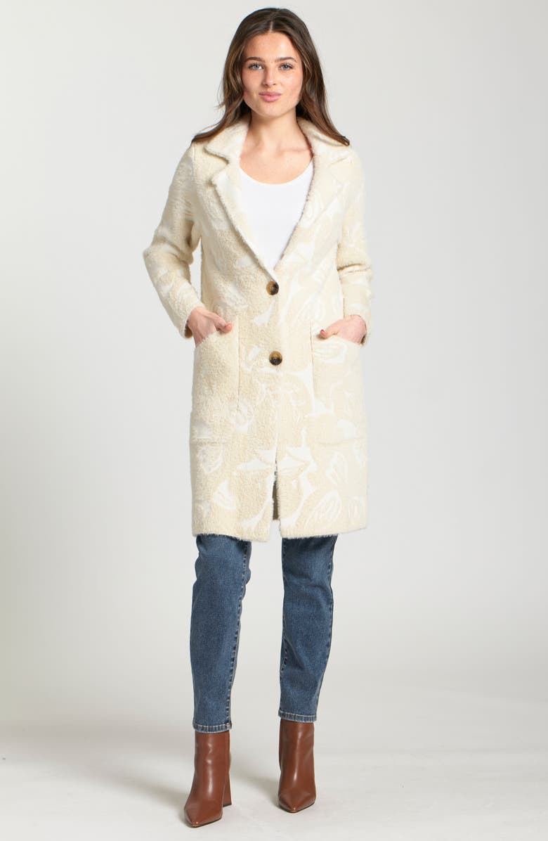 APNY Longline Faux Fur Cardigan, Alternate, color, Natural