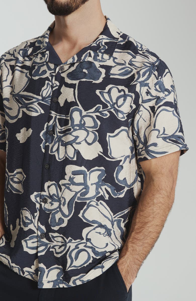 7 Diamonds Saltwood Camp Shirt, Alternate, color, Navy