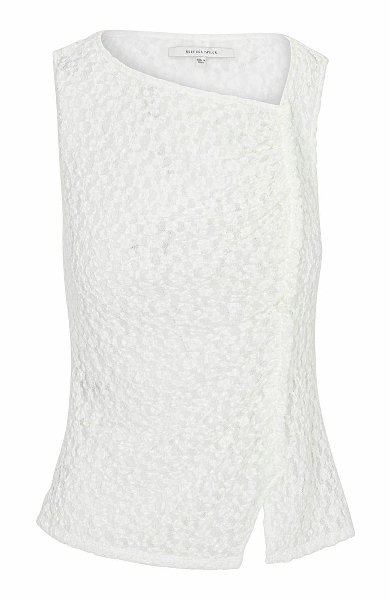 Rebecca Taylor Fiona Stretch Lace Top, Alternate, color, White