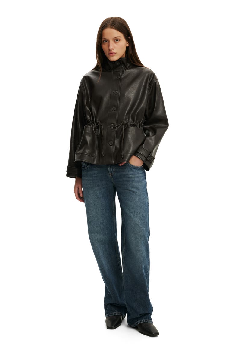 Women's Eli Faux Leather Parka, Alternate, color, Dark Burgundy