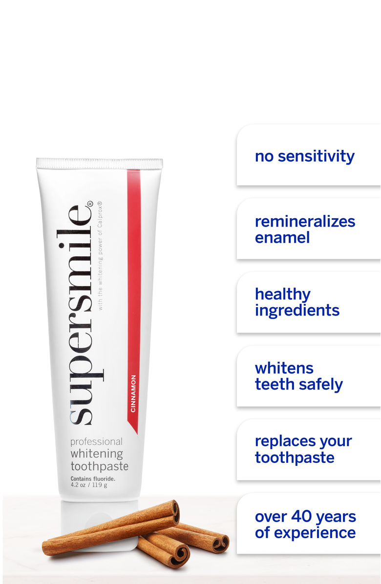 Supersmile Professional Whitening Toothpaste - Cinnamon, Alternate, color, White