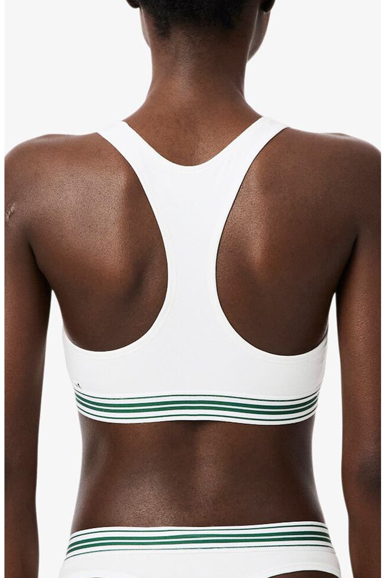Racerback Padded Stretch Cotton Bralette, Alternate, color, WHITE