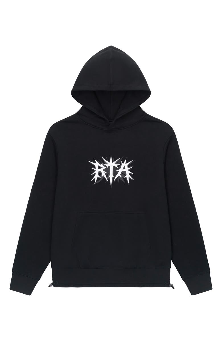 RtA Jordan Black Spike Oversize Graphic Hoodie, Main, color, 